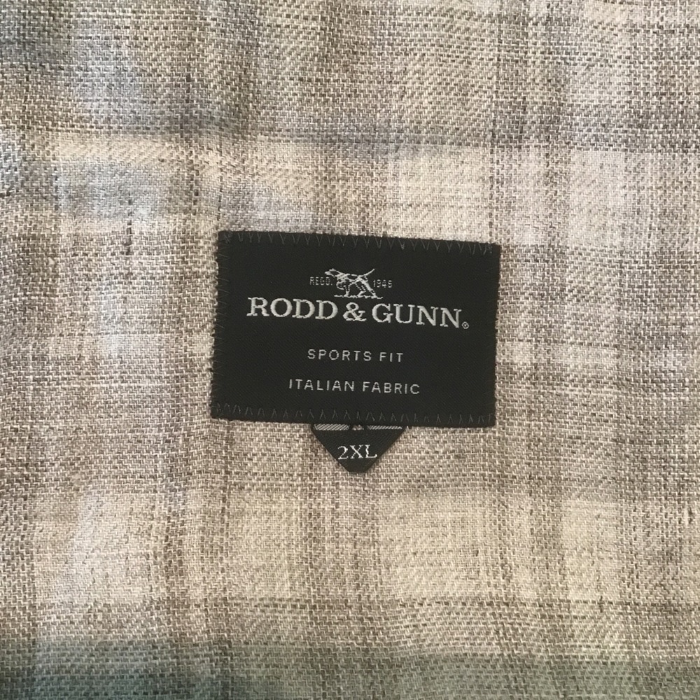Rodd & Gunn Waverly Park Grey Plaid Solbiati Italian Linen Sports Fit Jacket 2XL - Picture 5 of 6